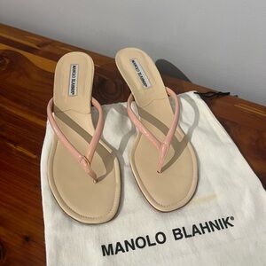 Manolo Blahnik Nude and Pink Sandals
